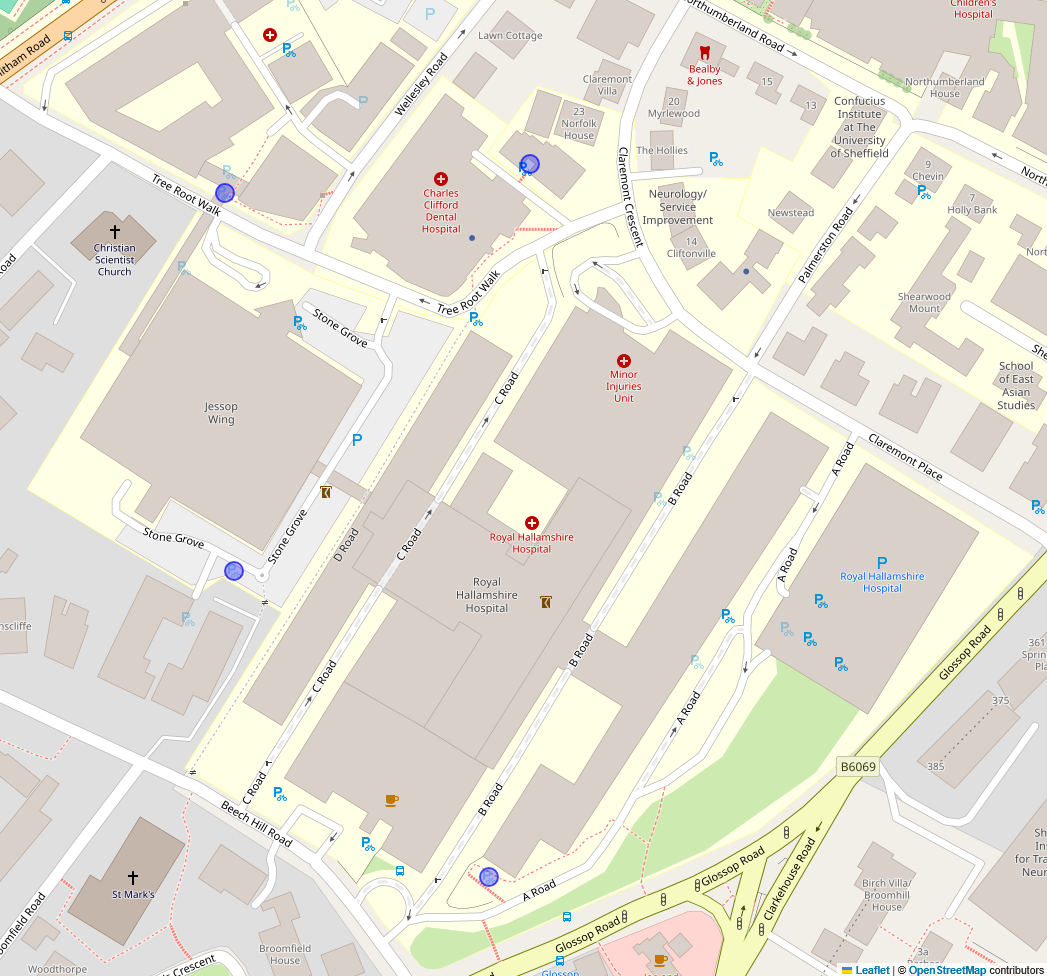 A map showing the location of padlocked bike sheds.